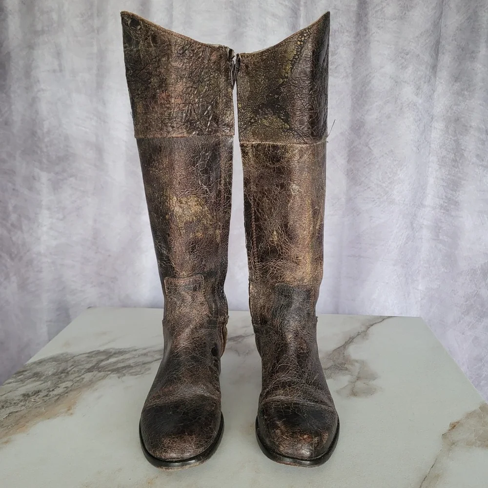 STEVEN by Steve Madden REINS Distressed Knee High Boots Size 6 Women's